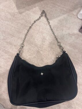 Peta + Jain Black Shoulder Bag with Silver Chain